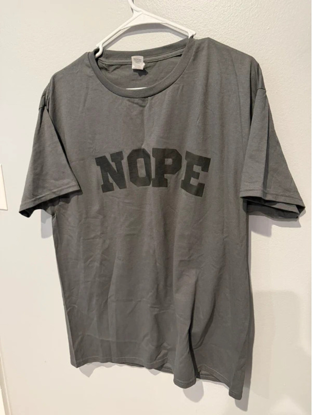 Nope Gray Graphic T-Shirt Men’s Large L Hanes